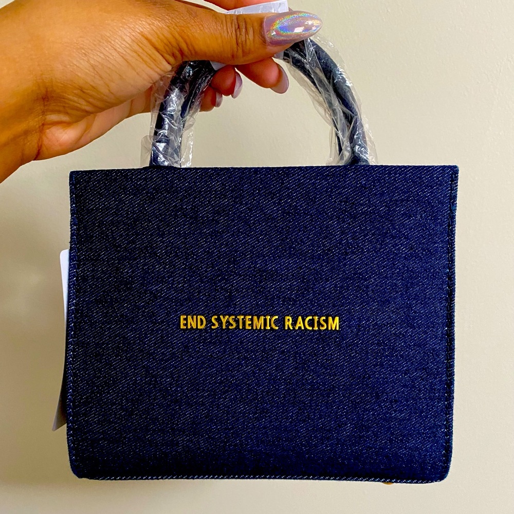 Brandon Blackwood ESR (End systemic racism) tote in dark denim brand new w/ tags